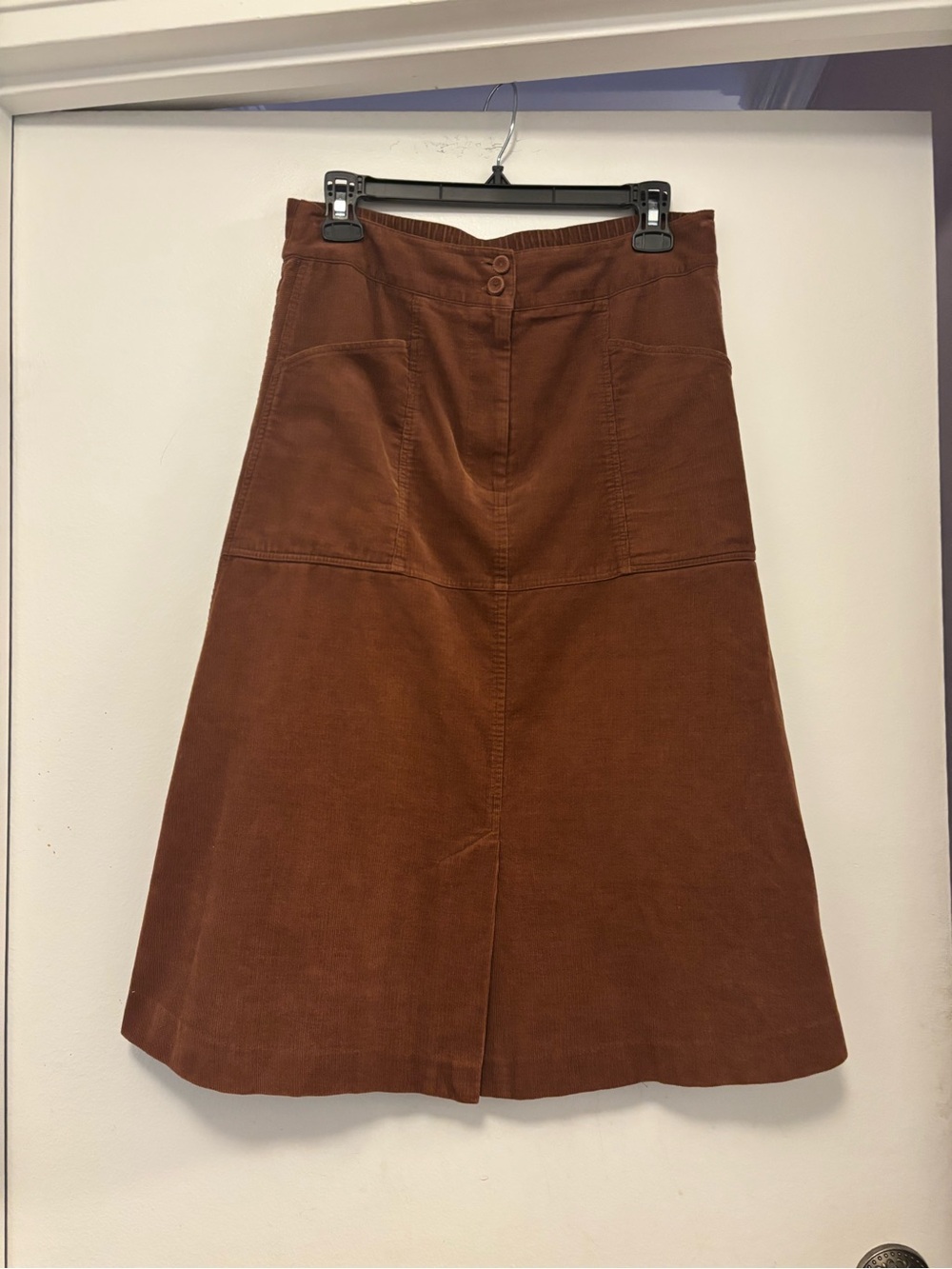 ME+EM Corduroy A-Line Skirt in Rust